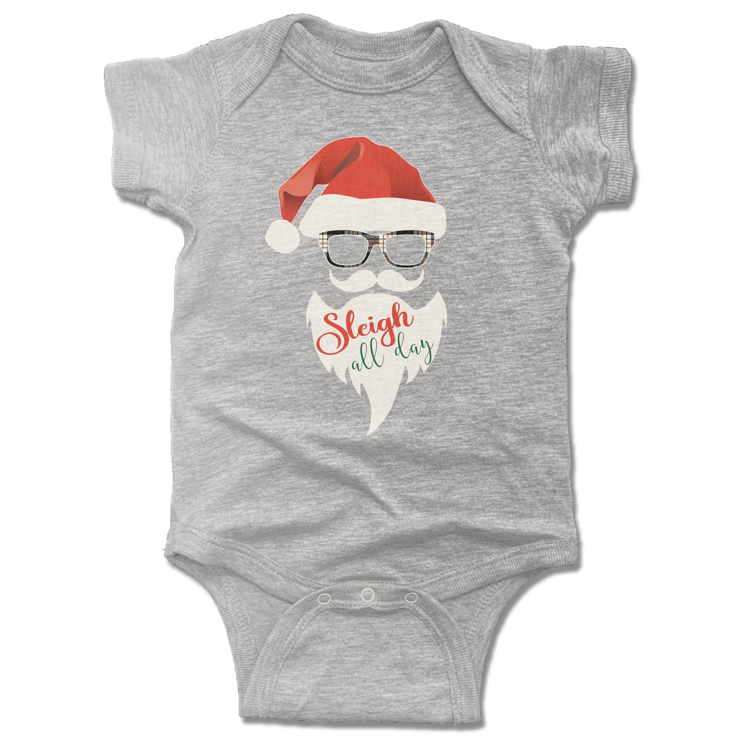 SANTA | ONESIE GRAY | SLEIGH ALL DAY