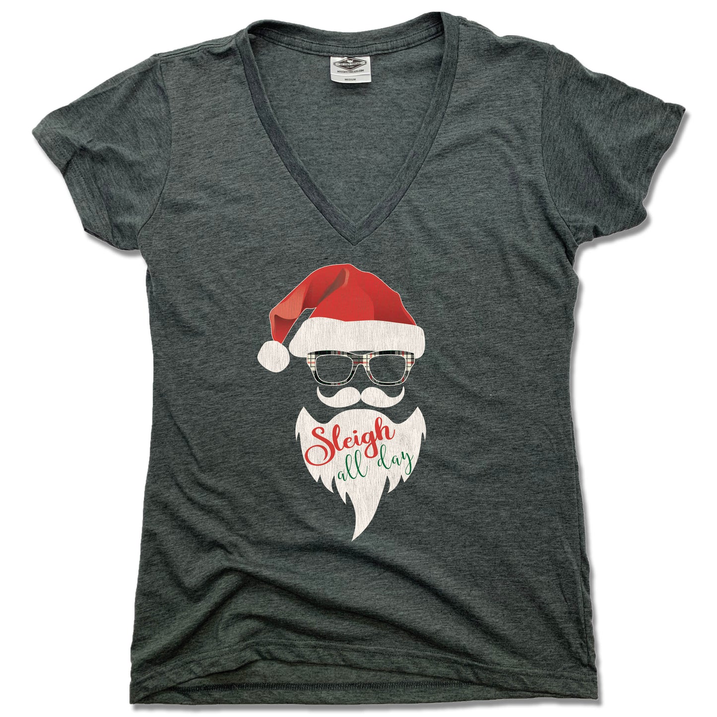 SANTA | LADIES V-NECK | SLEIGH ALL DAY
