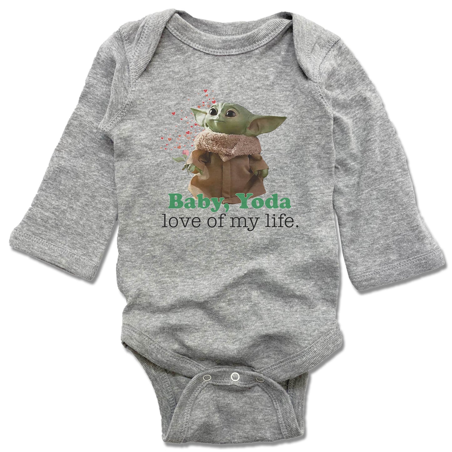BABY, YODA | GRAY LONGSLEEVE ONESIE | LOVE OF MY LIFE