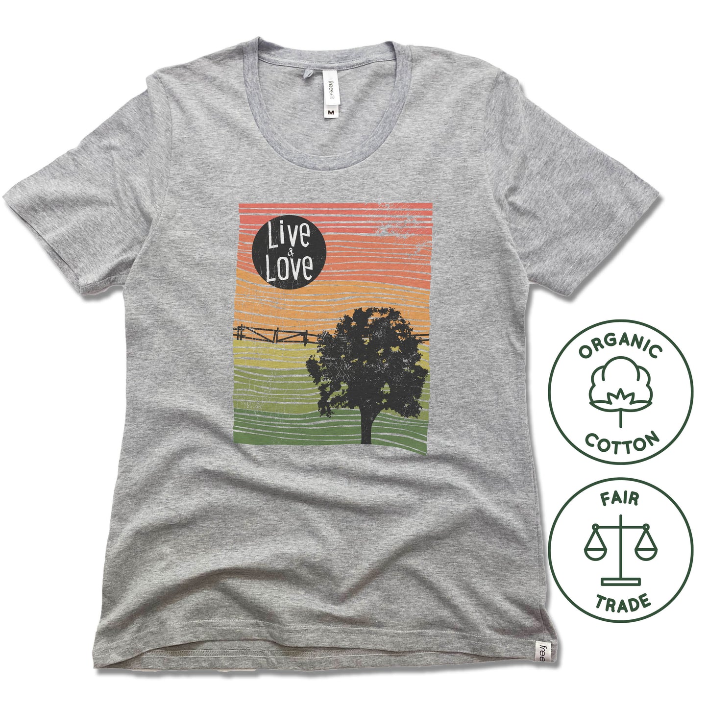 BEAUTIFUL LAND | FREESET LADIES TEE | LIVE AND LOVE LINE ART