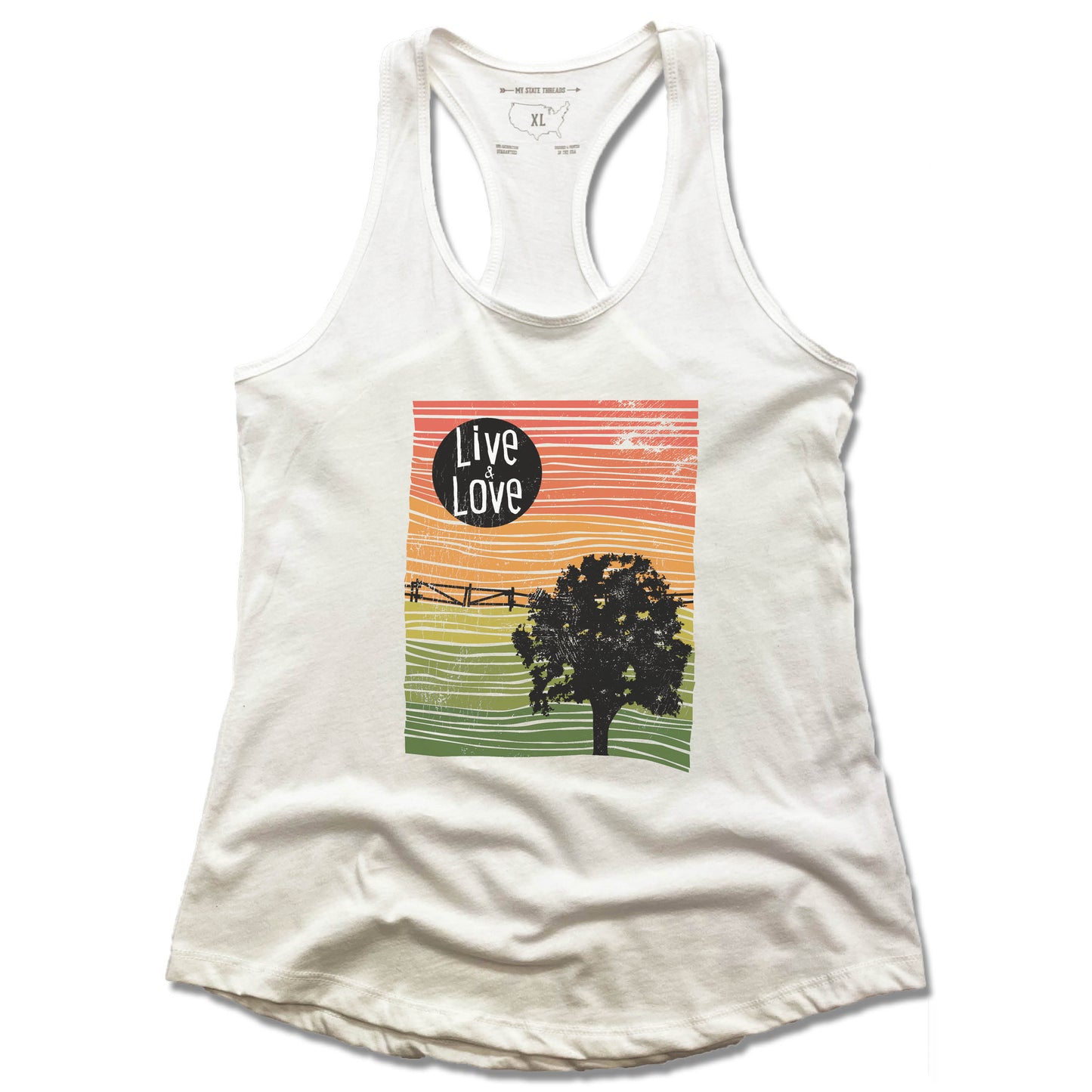 BEAUTIFUL LAND | LADIES TANK | LIVE AND LOVE LINE ART