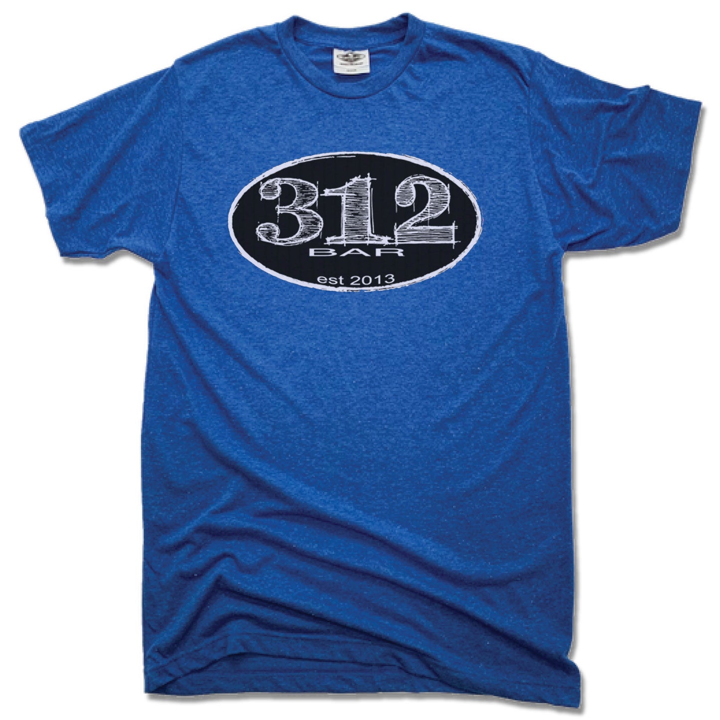 312 Bar | UNISEX BLUE TEE | BLACK LOGO