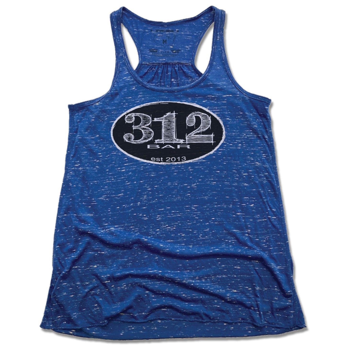 312 Bar | LADIES BLUE FLOWY TANK | BLACK LOGO