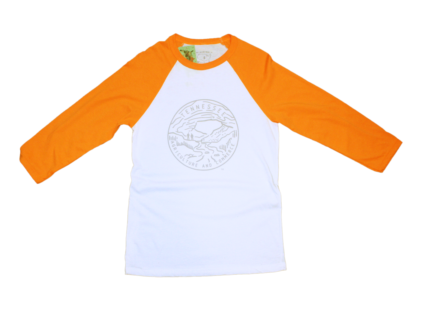 TENNESSEE 3/4 ORANGE SLEEVE | STATE SEAL | AGRICULTURE AND COMMERCE