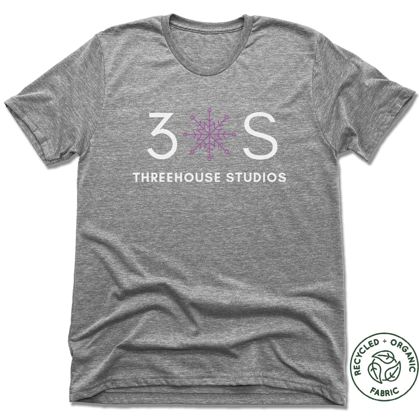 THREEHOUSE STUDIOS | UNISEX GRAY Recycled Tri-Blend | 3S Snowflake
