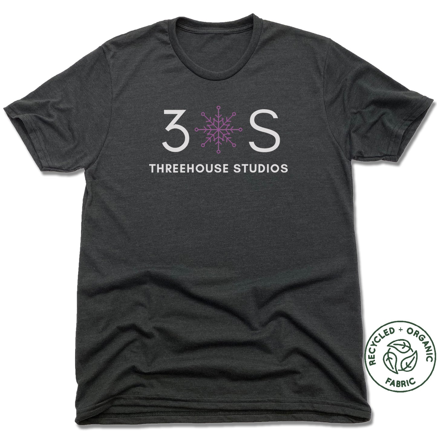 THREEHOUSE STUDIOS | UNISEX BLACK Recycled Tri-Blend | 3S Snowflake - My State Threads