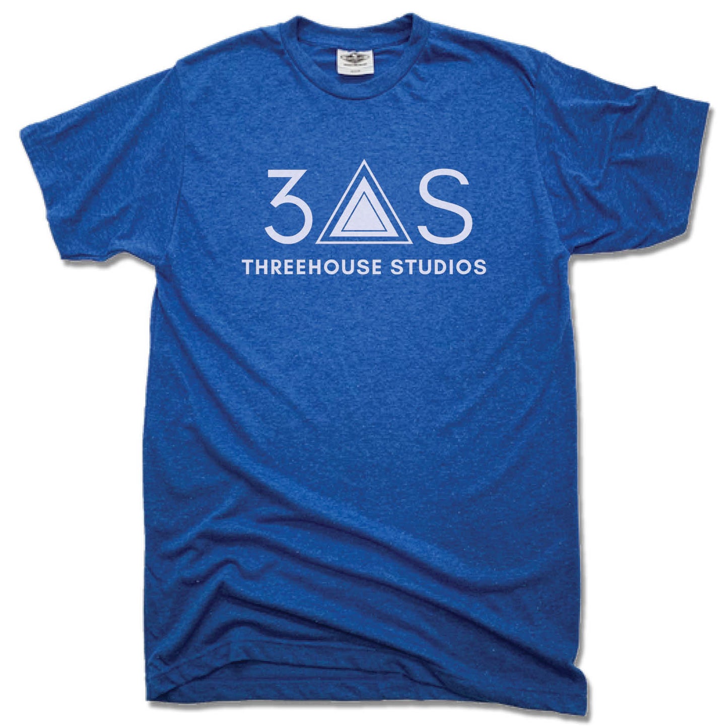 THREEHOUSE STUDIOS | UNISEX BLUE TEE | WHITE LOGO