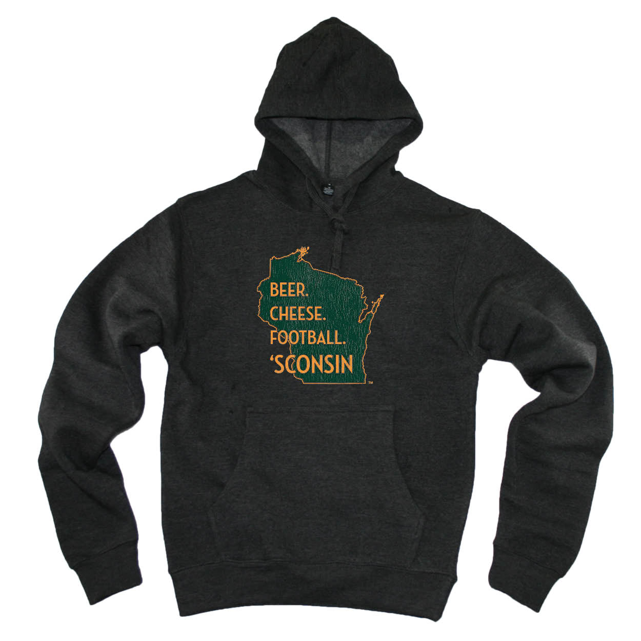 WISCONSIN HOODIE | BEER, CHEESE, FOOTBALL | BEER, CHEESE, FOOTBALL - My State Threads
