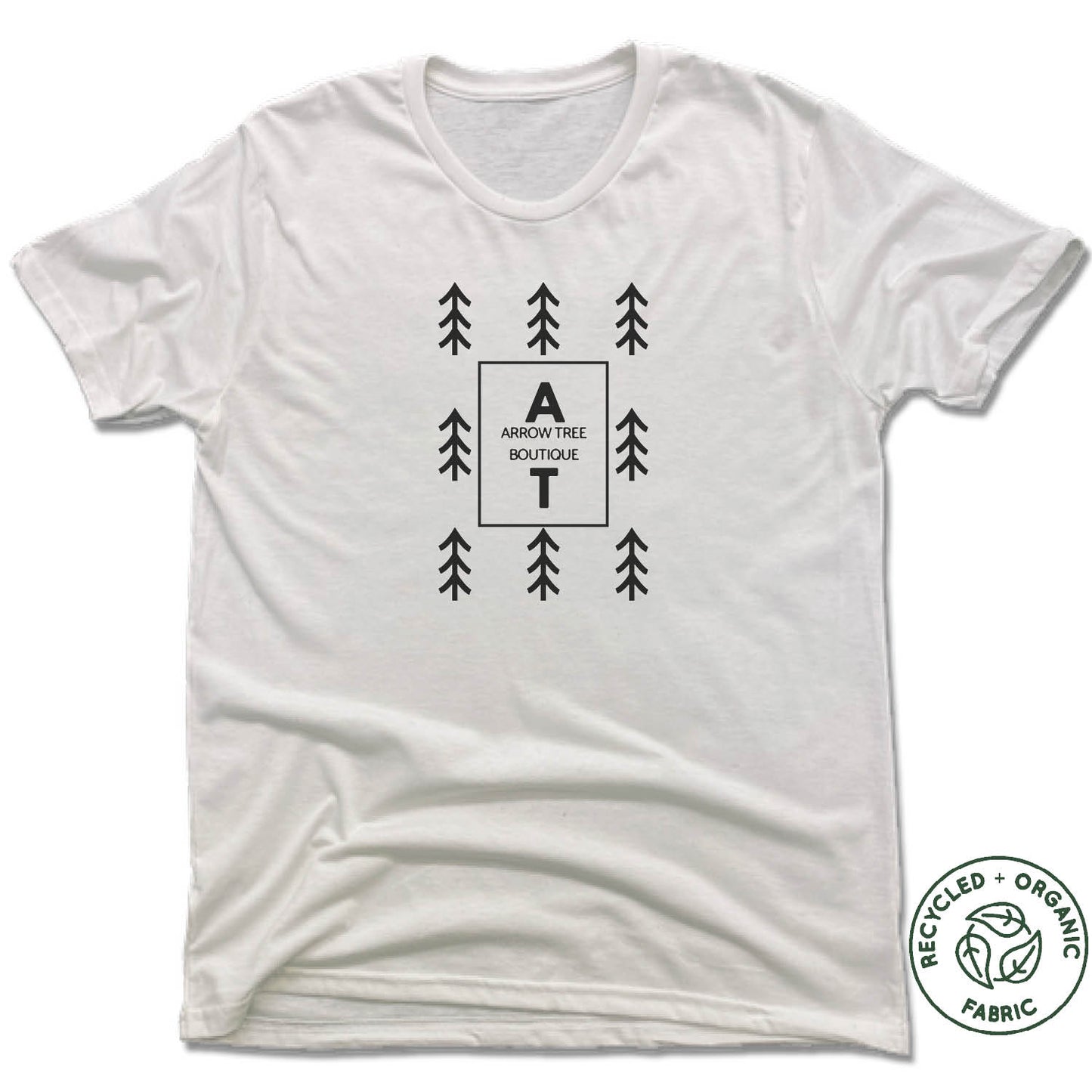 ARROW TREE | UNISEX WHITE Recycled Tri-Blend | BLACK LOGO