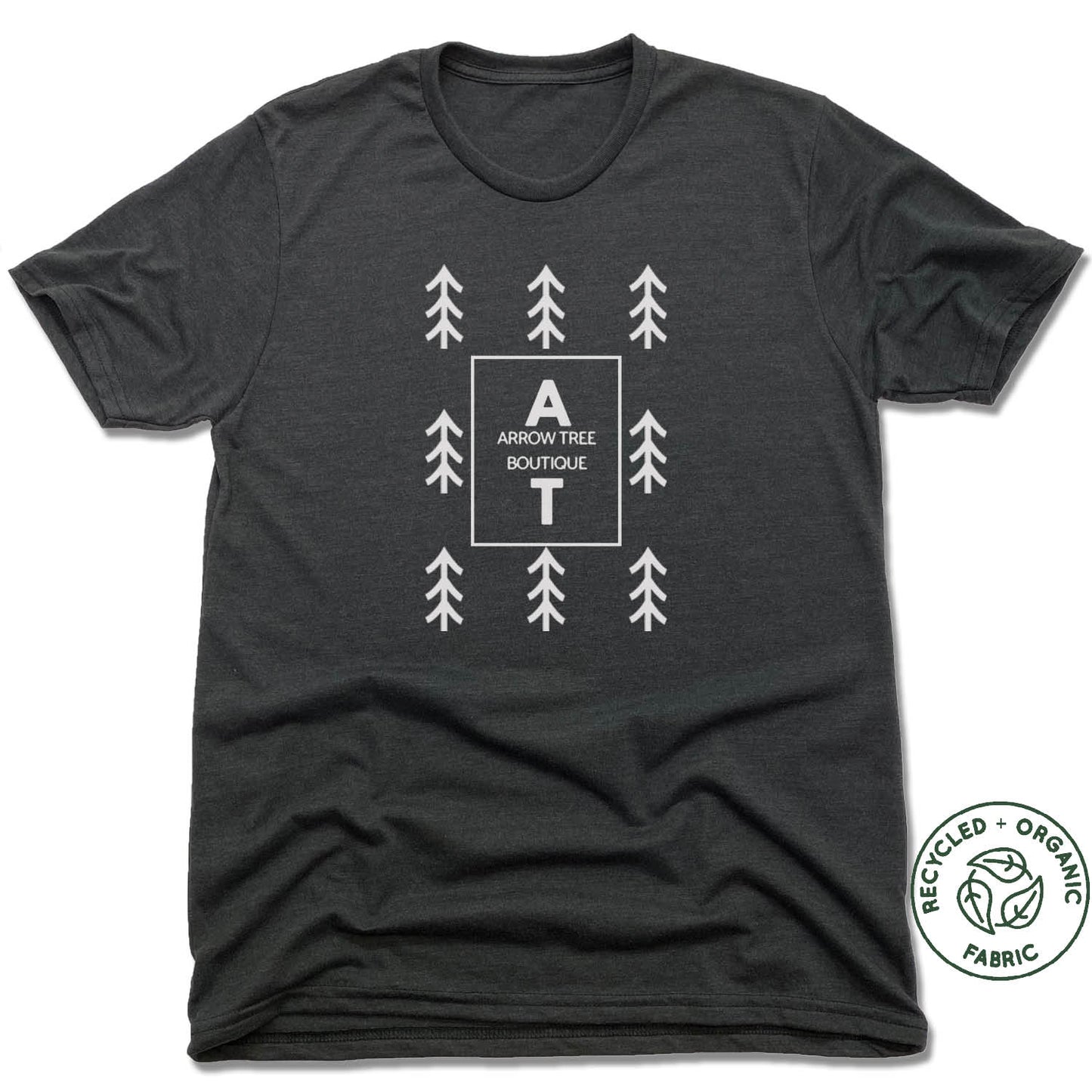 ARROW TREE | UNISEX BLACK Recycled Tri-Blend | WHITE LOGO
