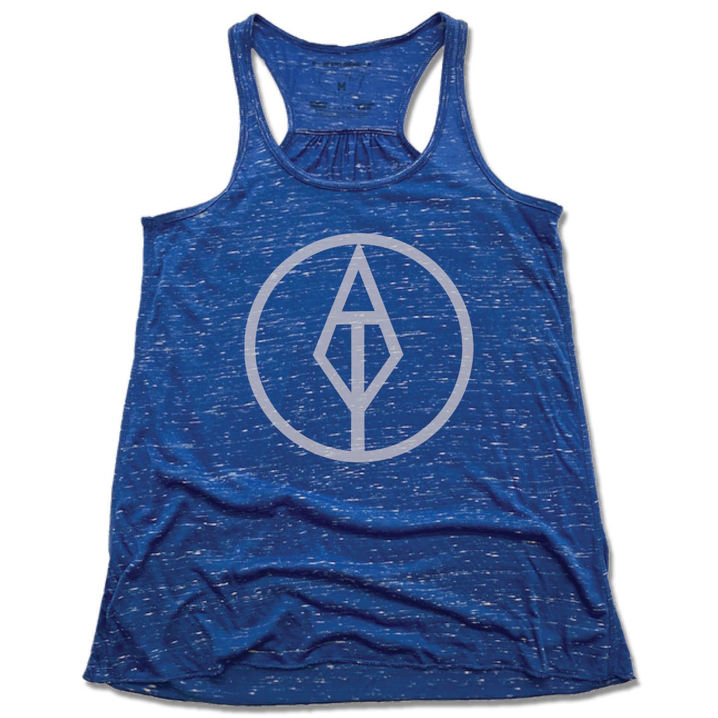 AIM TRUE YOGA | LADIES BLUE FLOWY TANK | GRAY LOGO - My State Threads