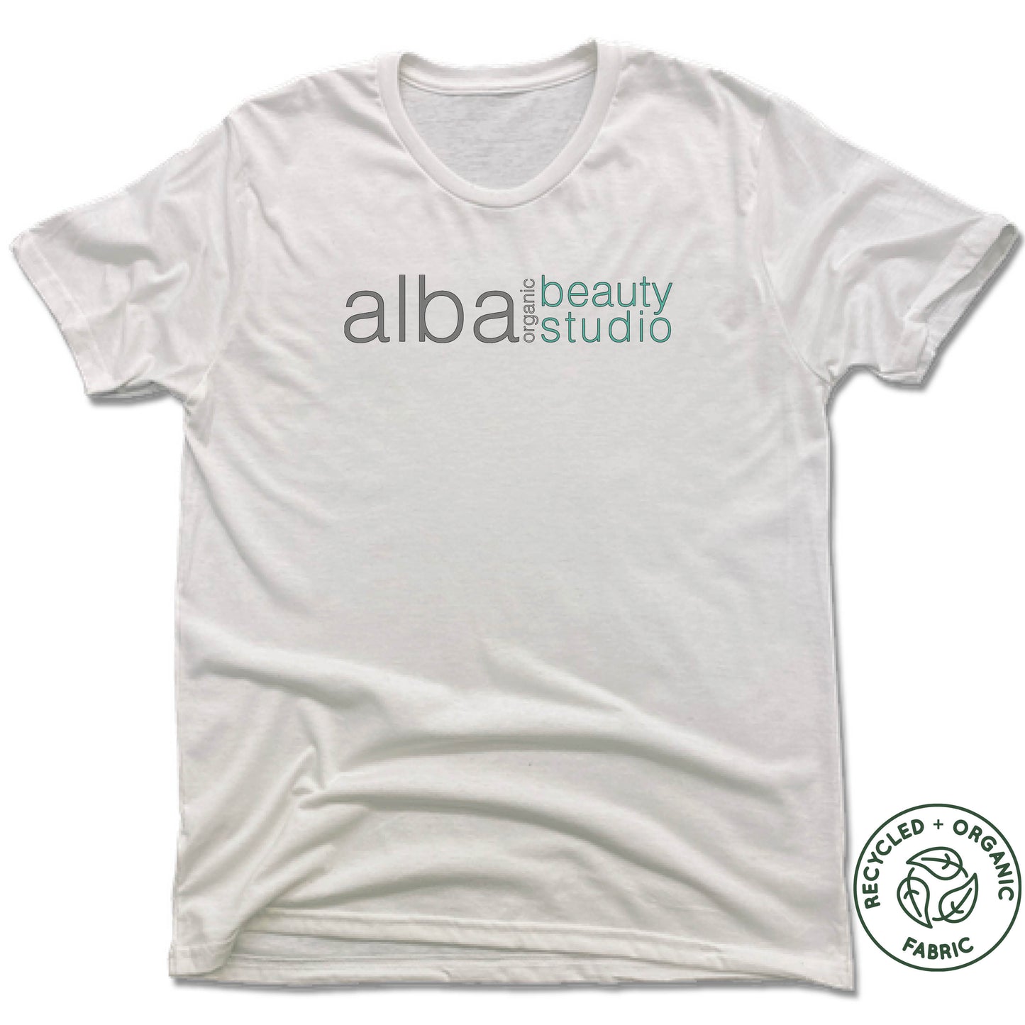 ALBA ORGANIC BEAUTY STUDIO | UNISEX WHITE Recycled Tri-Blend | LOGO