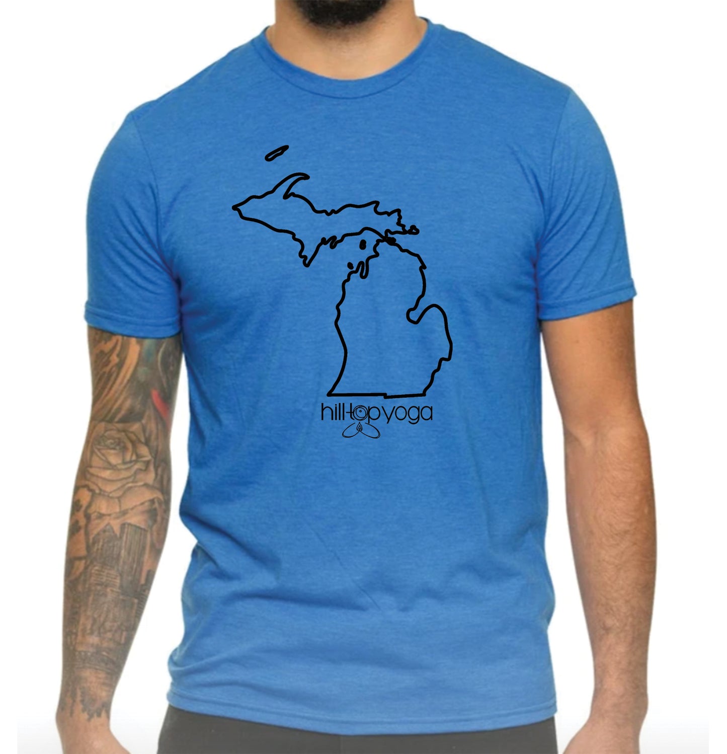 Hilltop Yoga | UNISEX BLUE Recycled Tri-Blend | Michigan