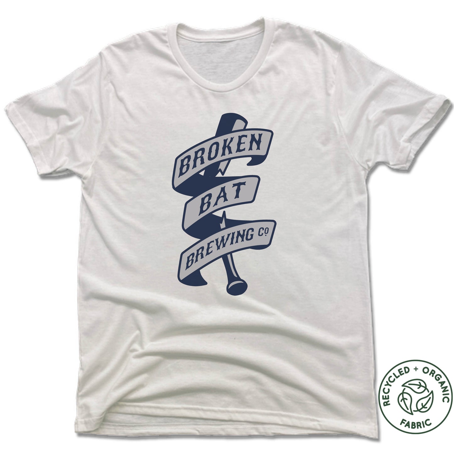BROKEN BAT BREWING | UNISEX WHITE Recycled Tri-Blend | LOGO