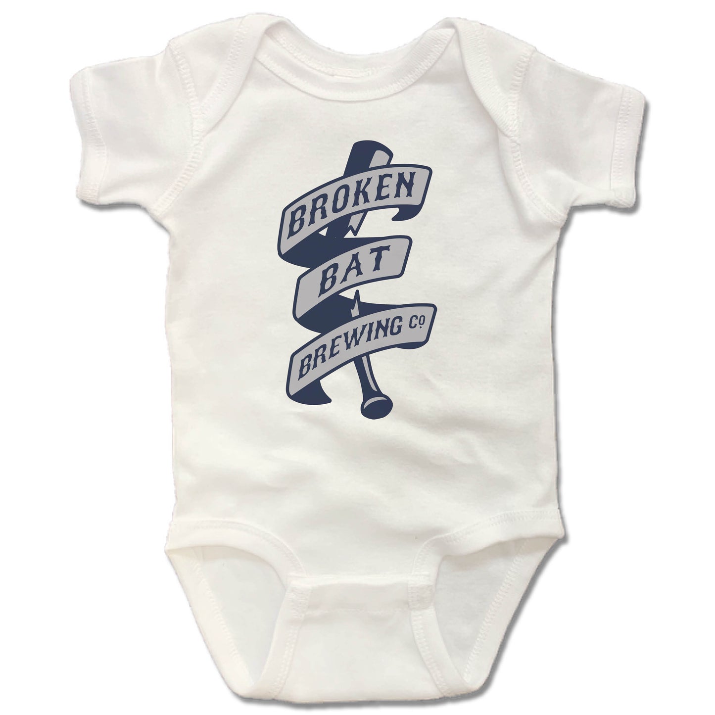 BROKEN BAT BREWING | WHITE ONESIE | LOGO - My State Threads