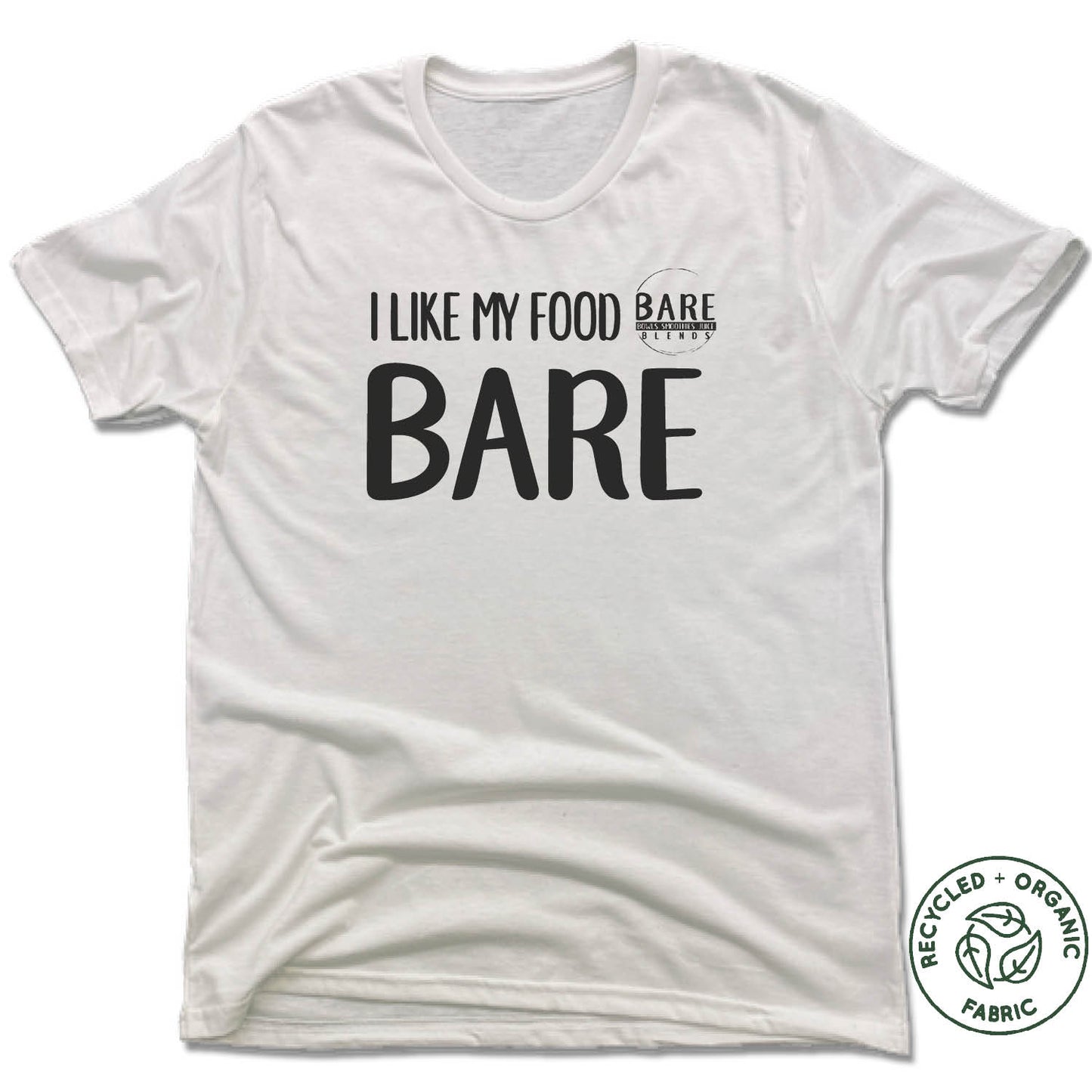 BARE BLENDS | UNISEX WHITE Recycled Tri-Blend | LOGO