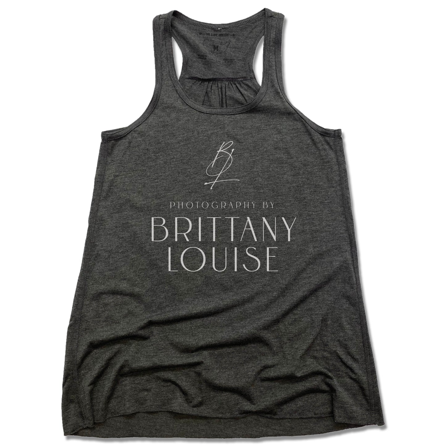 BRITTANY LOUISE | LADIES GRAY FLOWY TANK | LOGO