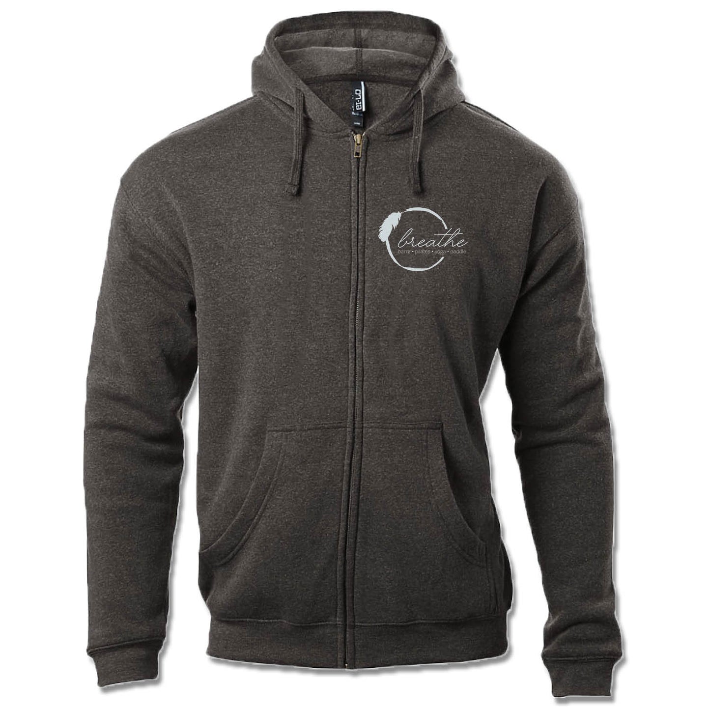 BREATHE PILATES AND BARRE | ZIP HOODIE | WHITE LOGO - My State Threads
