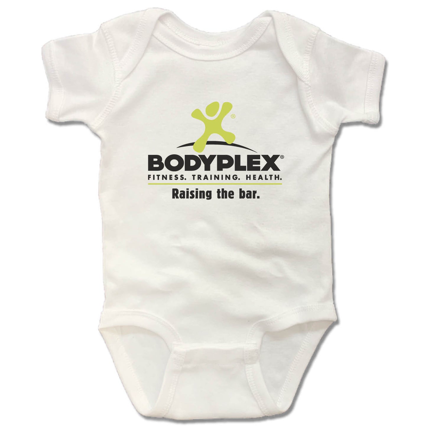 BODYPLEX | WHITE ONESIE | BLACK LOGO
