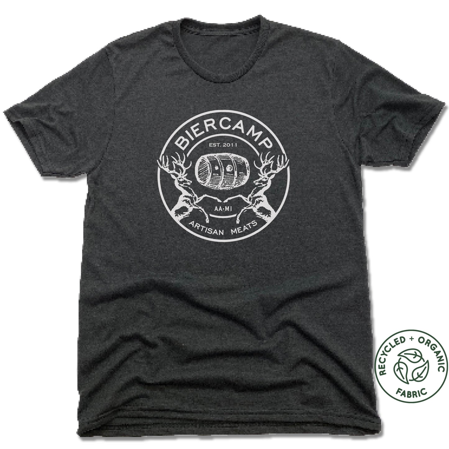BIERCAMP | FAIRTRADE FREESET BLACK UNISEX TEE | DESIGN