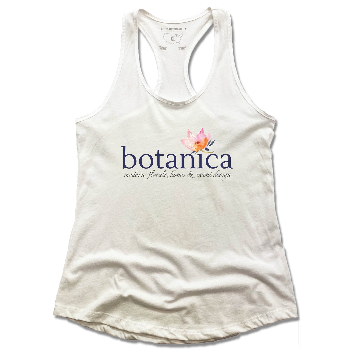 BOTANICA | LADIES WHITE TANK | LOGO - My State Threads