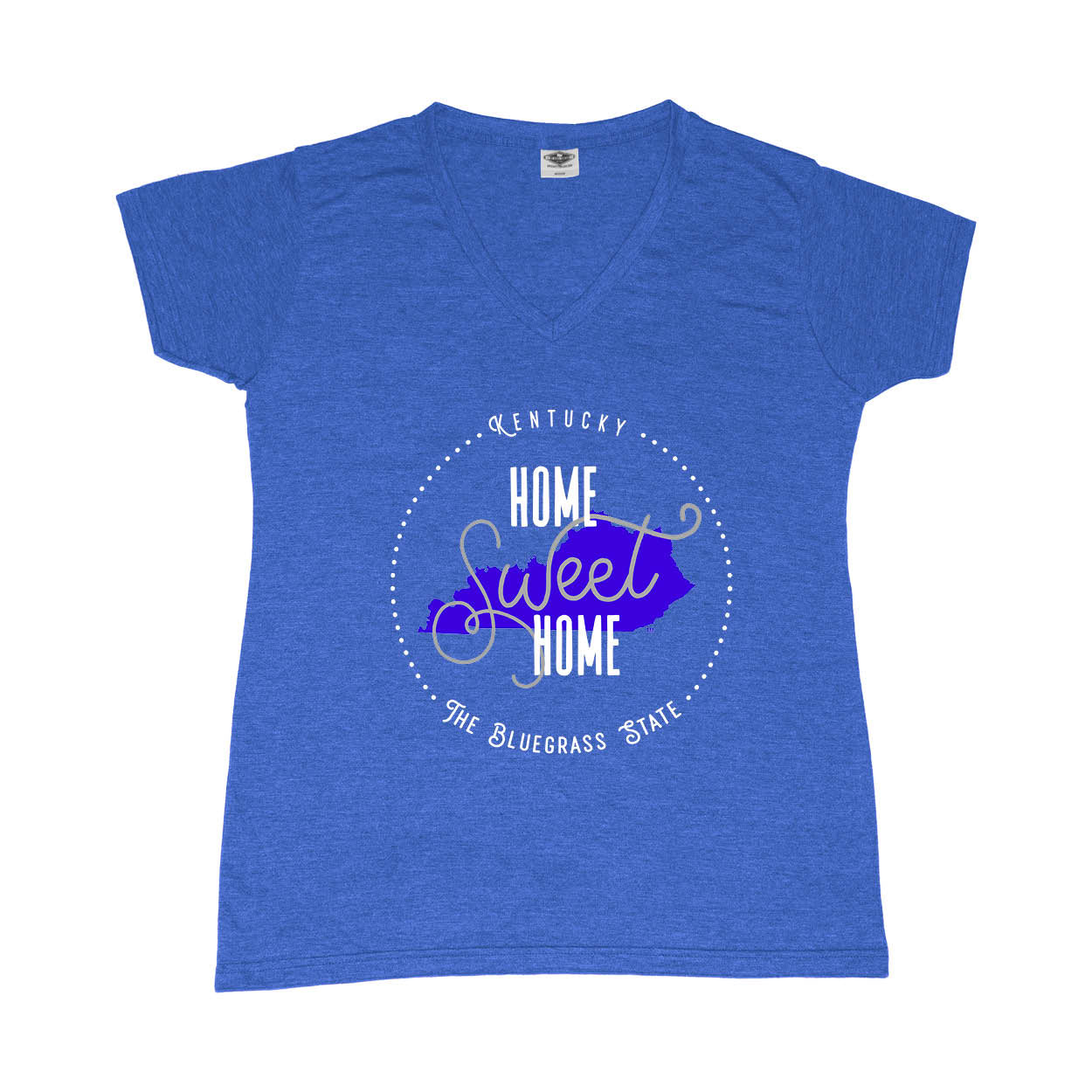 KENTUCKY LADIES BLUE V-NECK | HOME SWEET HOME | BLUE - My State Threads