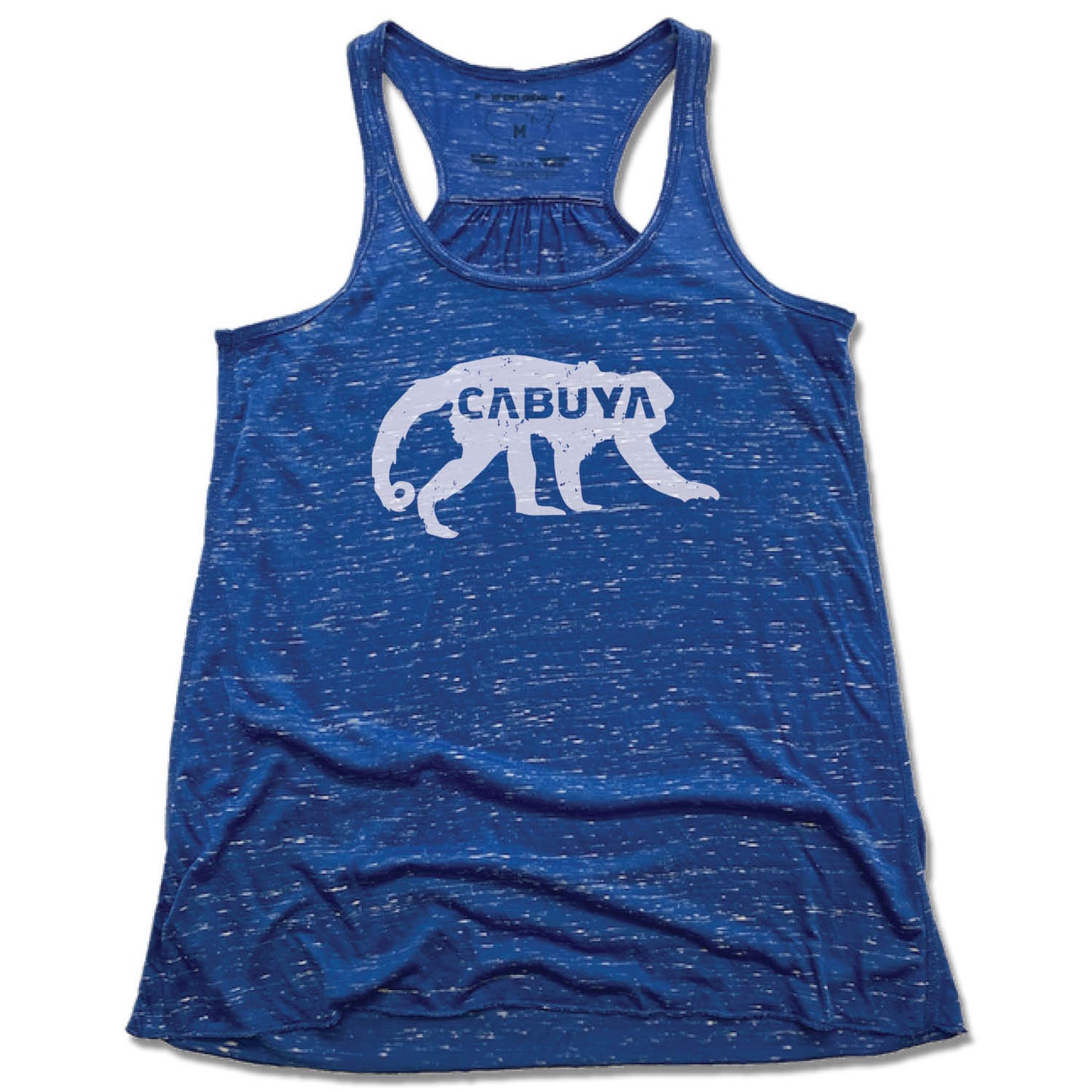 CABUYA LODGE | LADIES BLUE FLOWY TANK | WHITE LOGO