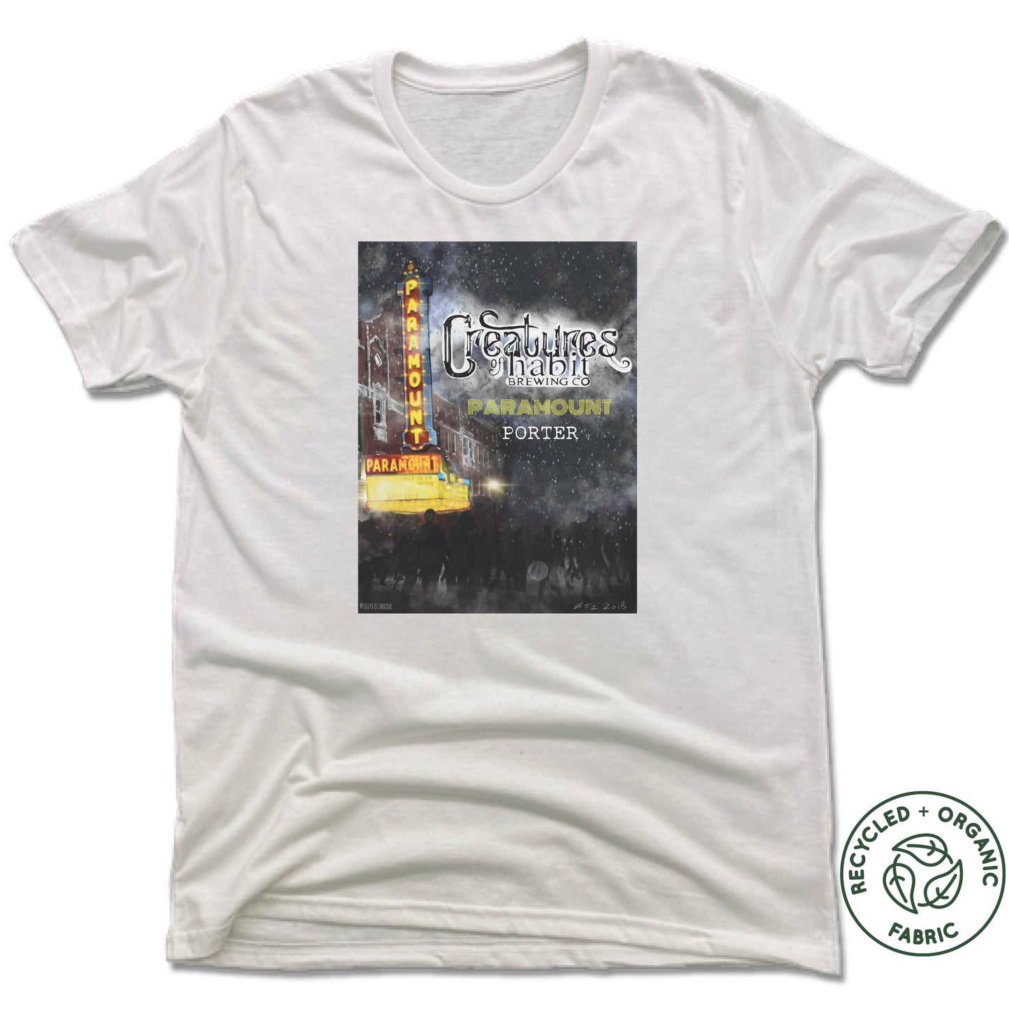 CREATURES OF HABIT | UNISEX WHITE Recycled Tri-Blend | PARAMOUNT - My State Threads