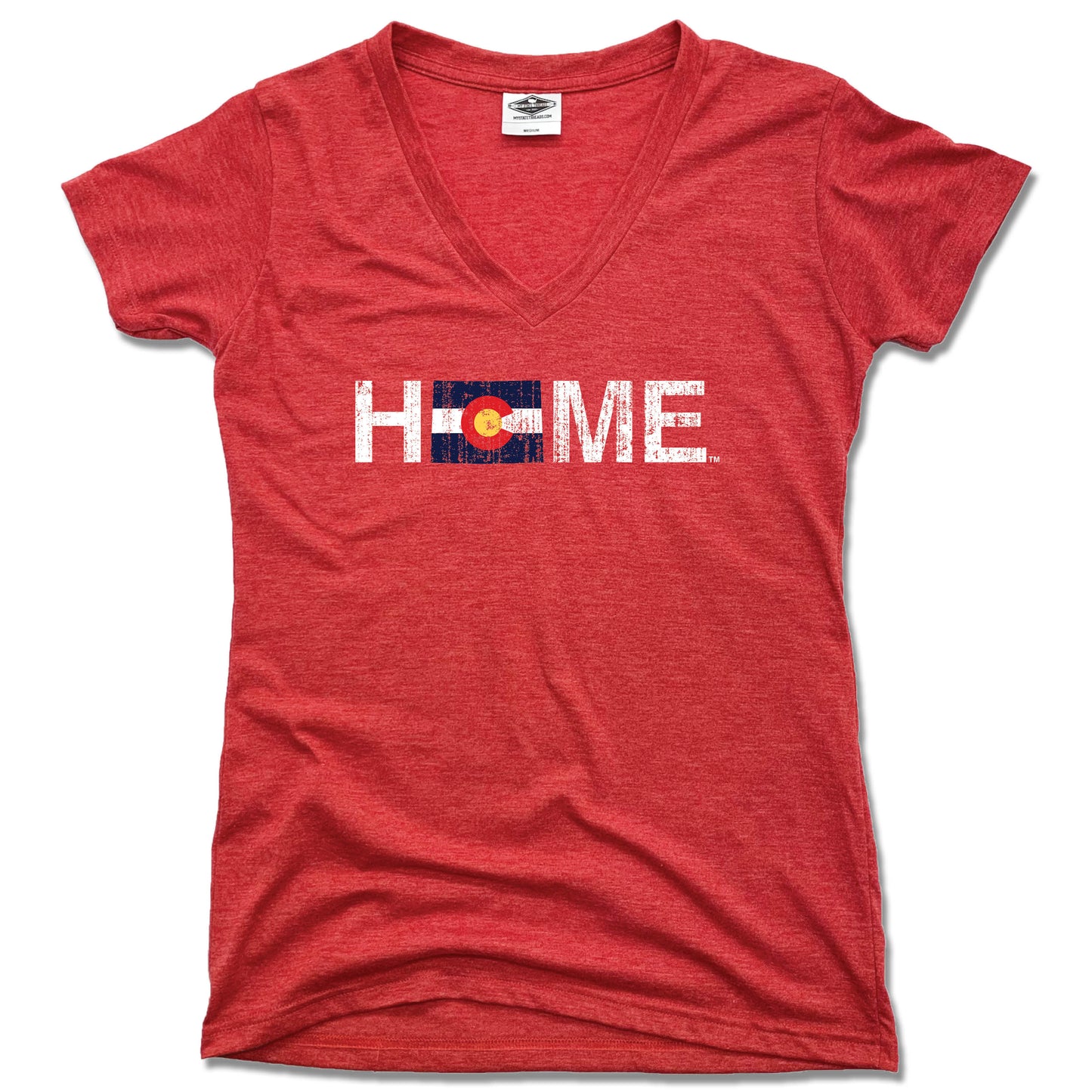 COLORADO LADIES V-NECK RED | HOME | FLAG