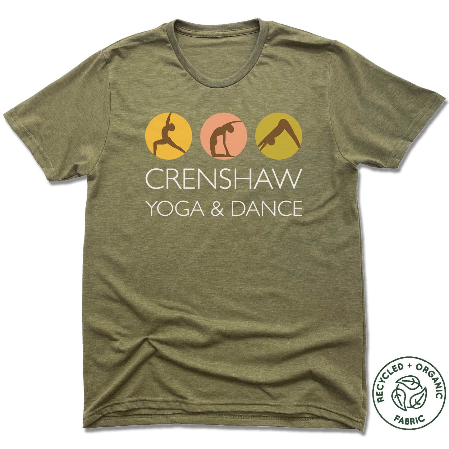 CRENSHAW YOGA & DANCE | UNISEX OLIVE Recycled Tri-Blend | WHITE LOGO