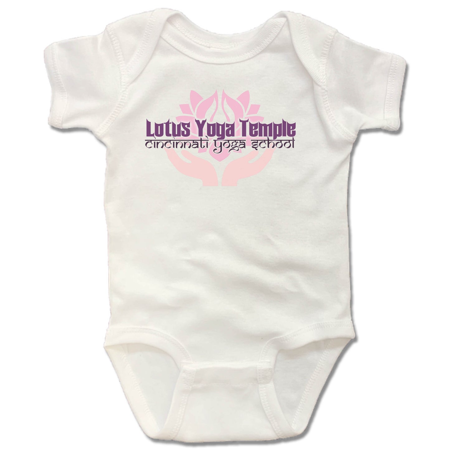 LOTUS YOGA TEMPLE | WHITE ONESIE | LOGO