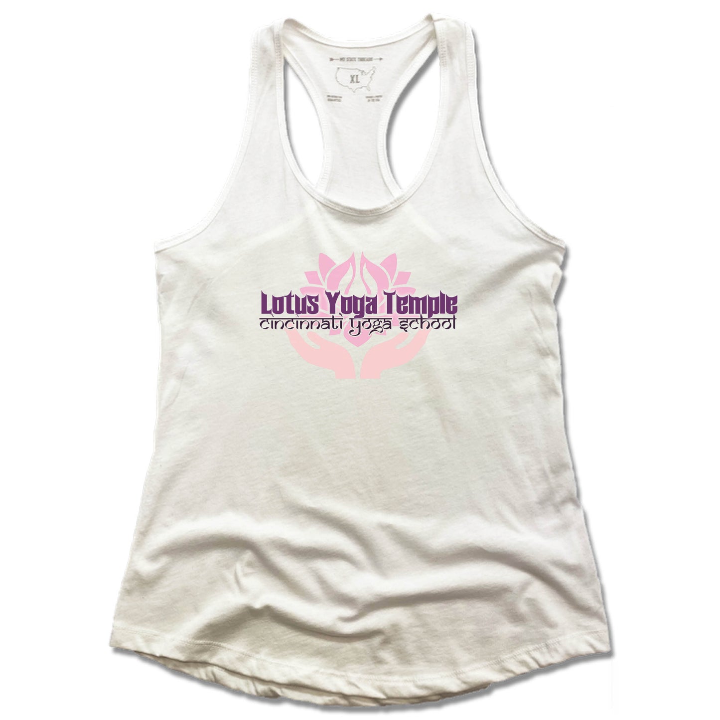 LOTUS YOGA TEMPLE | LADIES WHITE TANK | LOGO