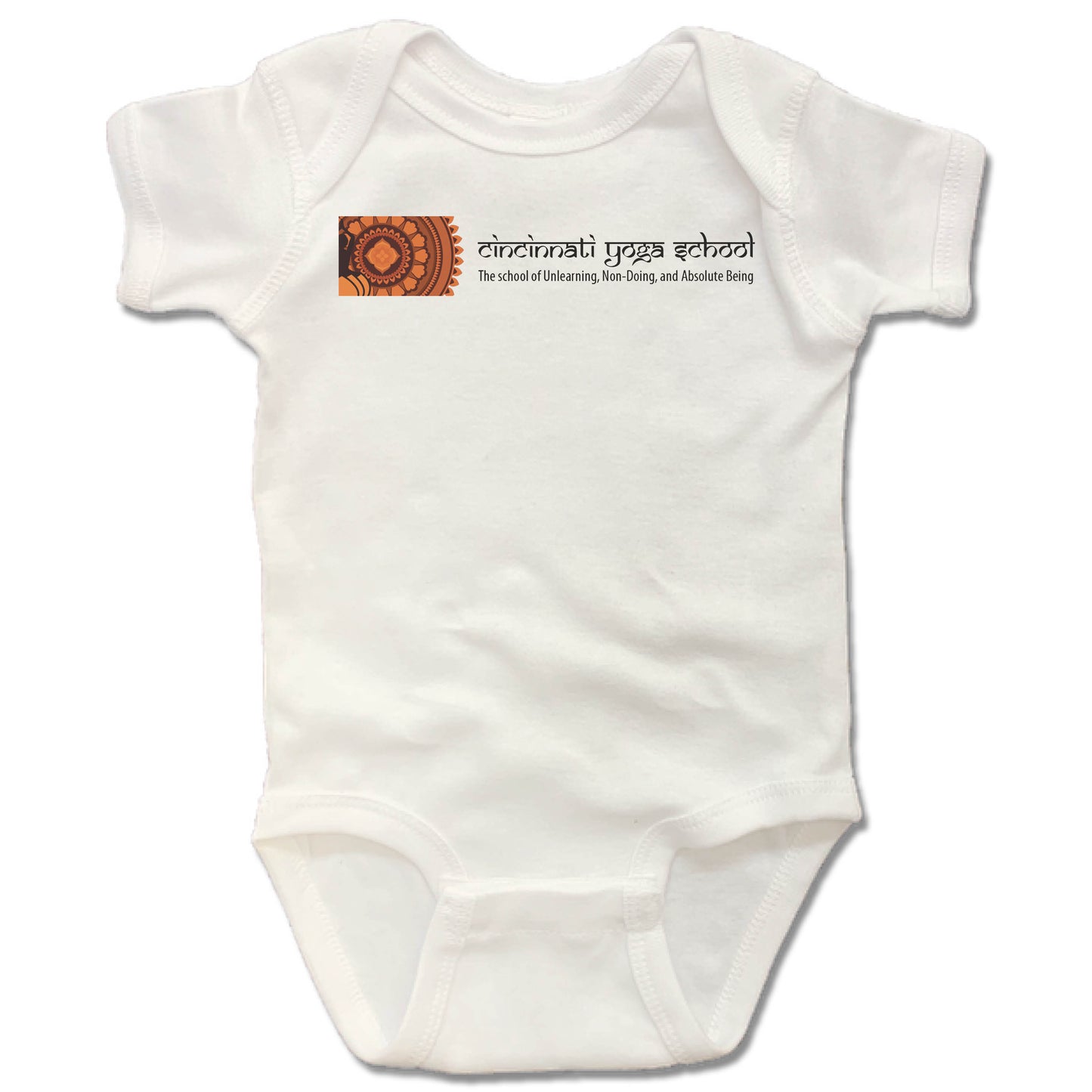 CINCINNATI YOGA SCHOOL | WHITE ONESIE | LOGO