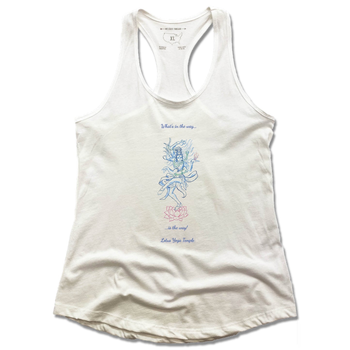 LOTUS YOGA TEMPLE | LADIES WHITE TANK | THE WAY - My State Threads