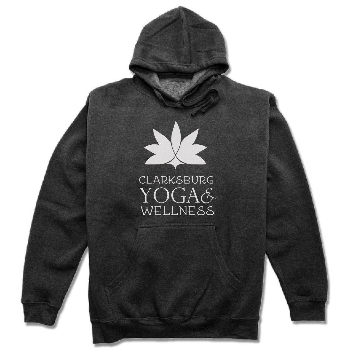 CLARKSBURG YOGA AND WELLNESS | HOODIE | WHITE LOGO