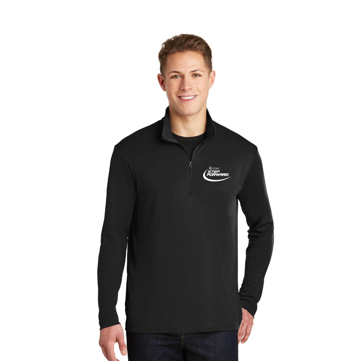 Step Forward Quarter Zip Pullover - Left Chest Print