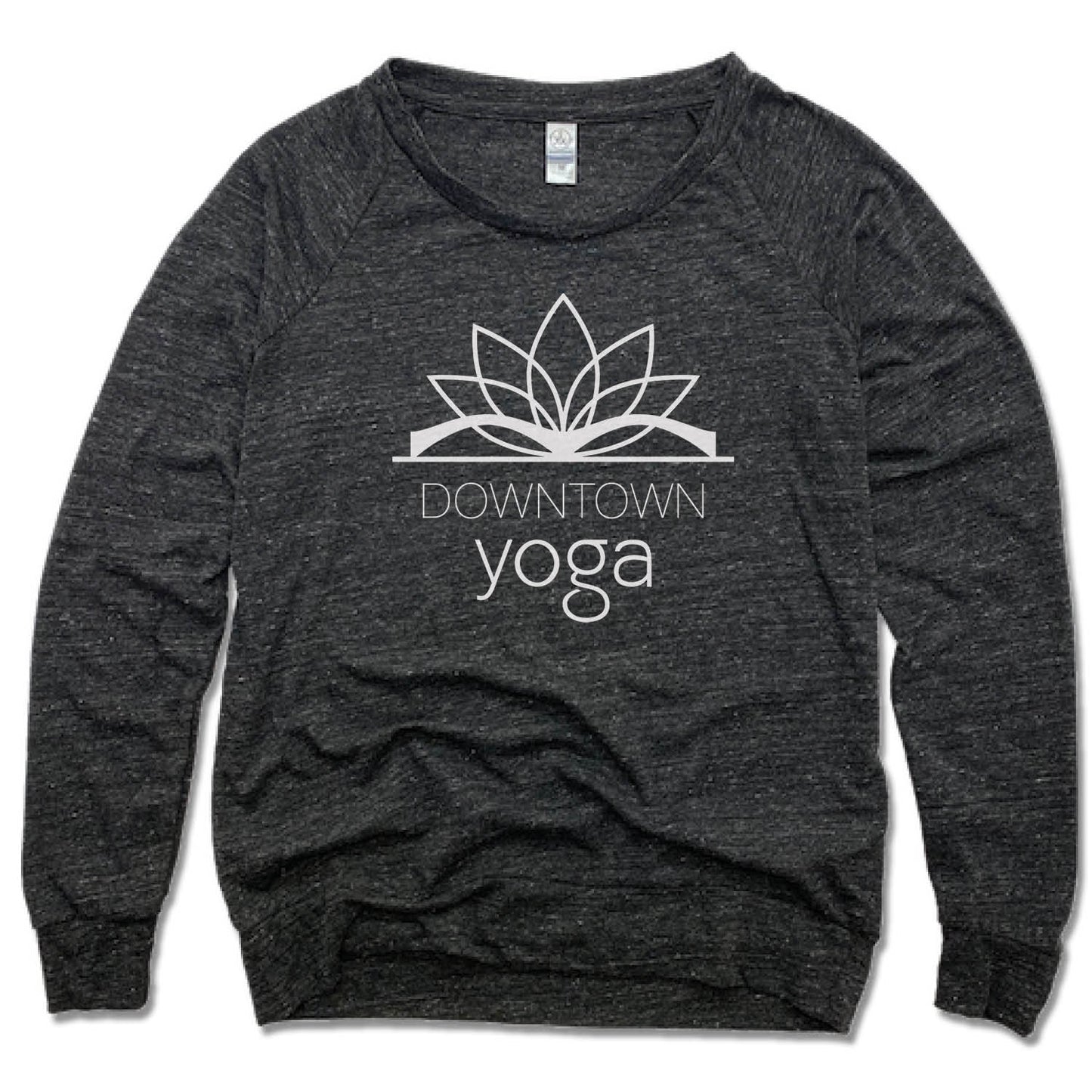 DOWNTOWN YOGA | LADIES SLOUCHY | WHITE LOGO