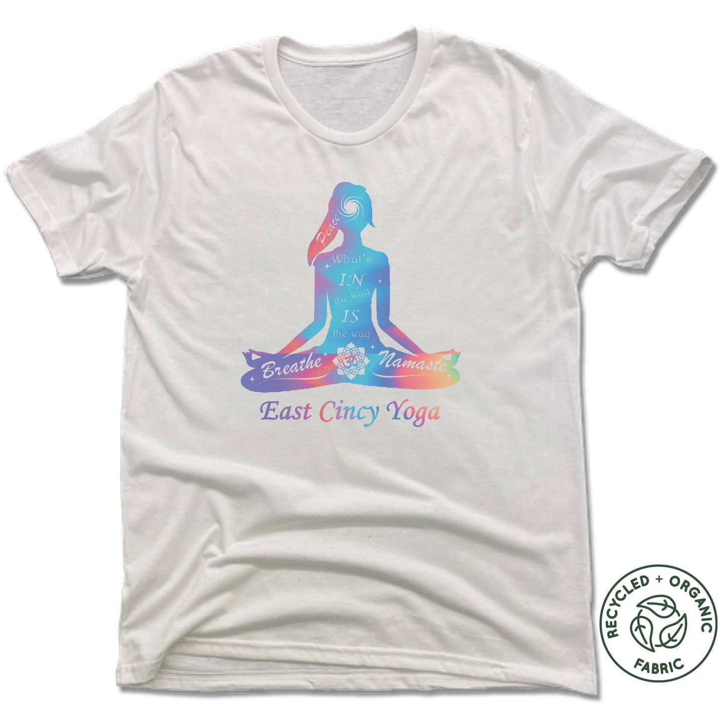 EAST CINCY YOGA | UNISEX WHITE Recycled Tri-Blend | LOGO