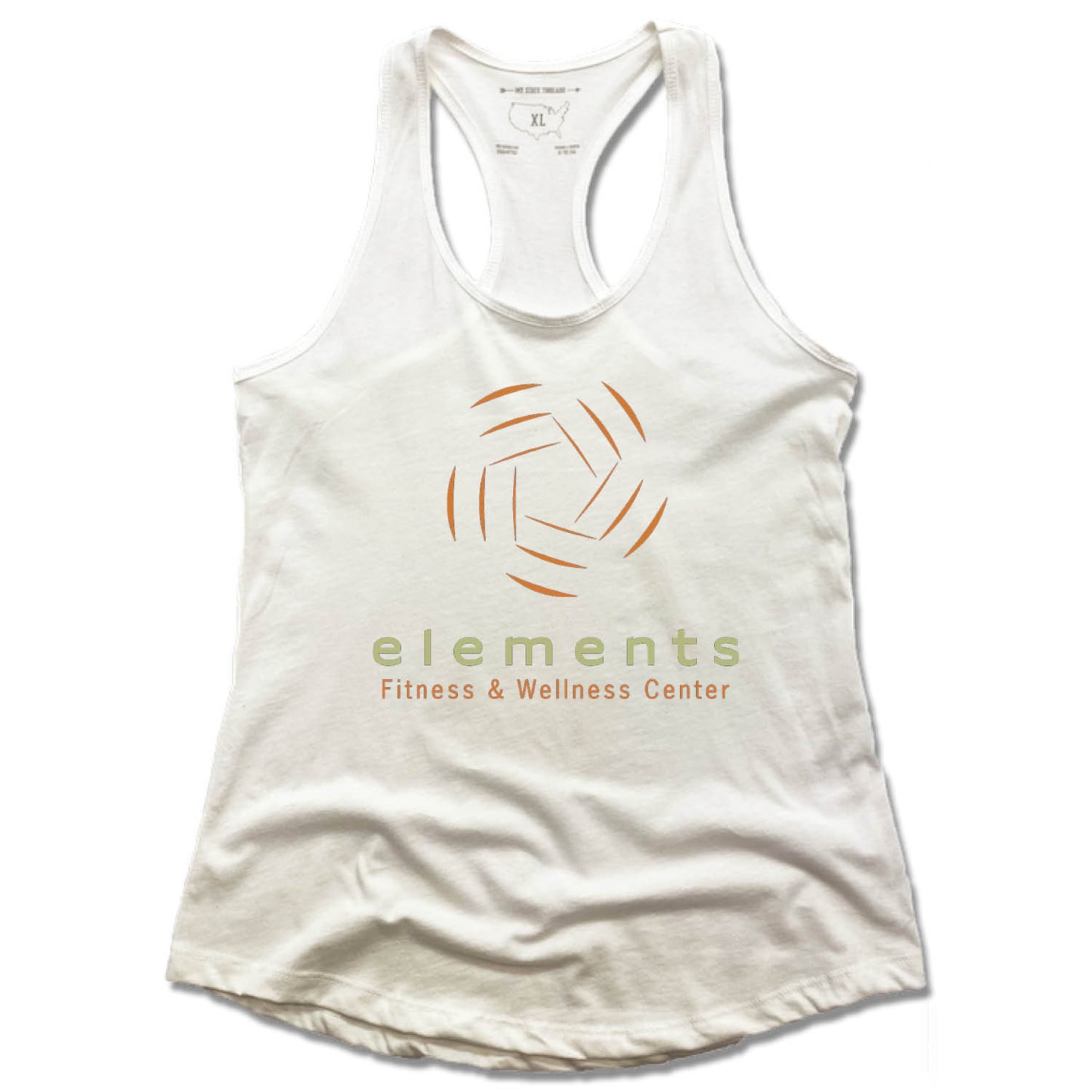 ELEMENTS CENTER | LADIES WHITE TANK | COLOR LOGO