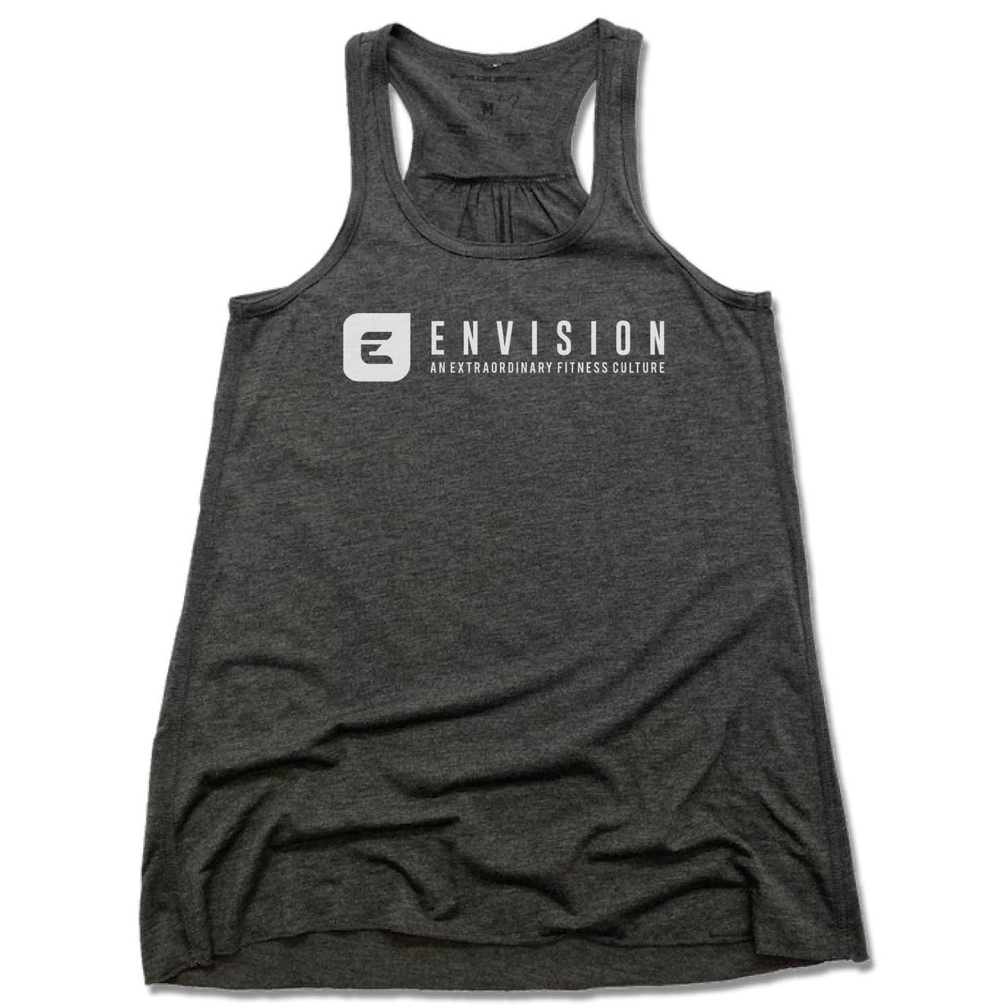 ENVISION MEMPHIS | LADIES GRAY FLOWY TANK | WHITE LOGO
