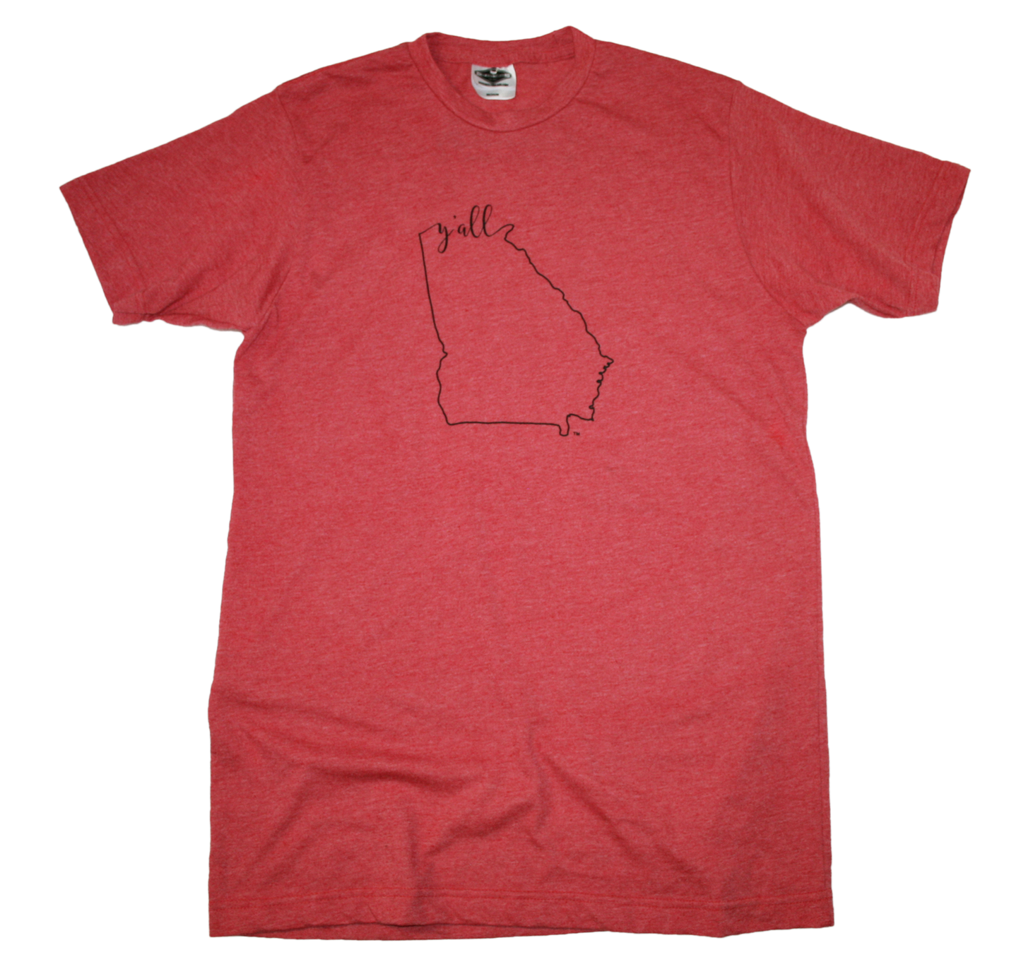 GEORGIA RED TEE | CALLIGRAPHY OUTLINE | Y'ALL