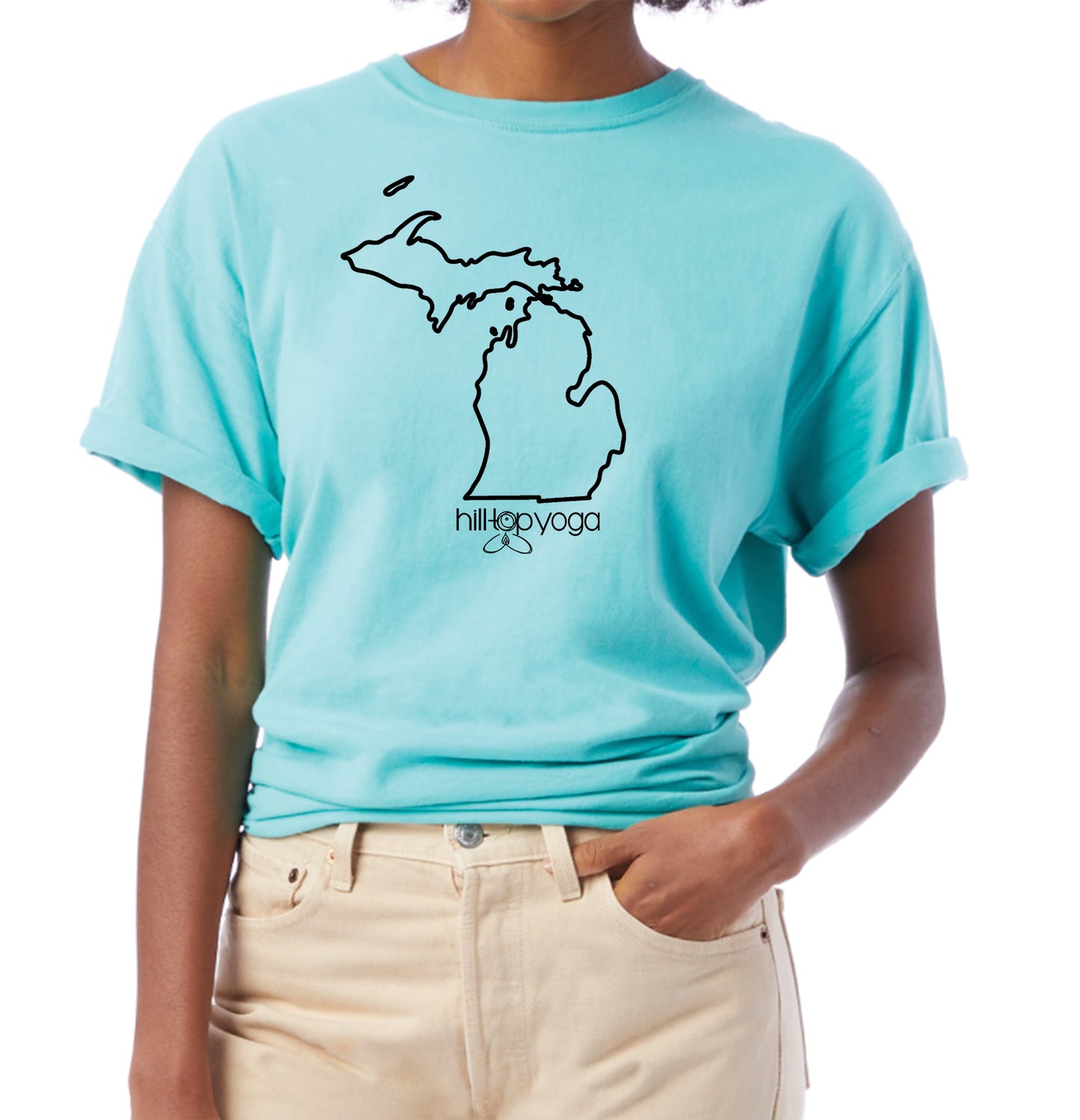 Hilltop Yoga | MINT COMFORTWASH TEE | Michigan