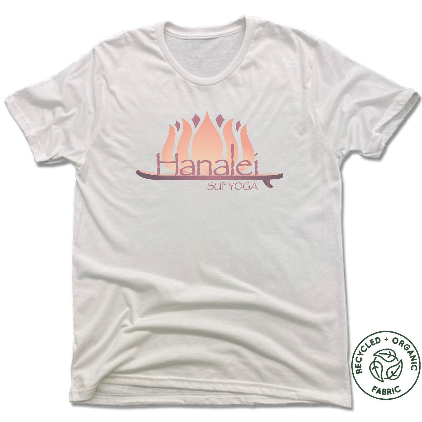 HANALEI SUP YOGA | UNISEX WHITE Recycled Tri-Blend | COLOR LOGO