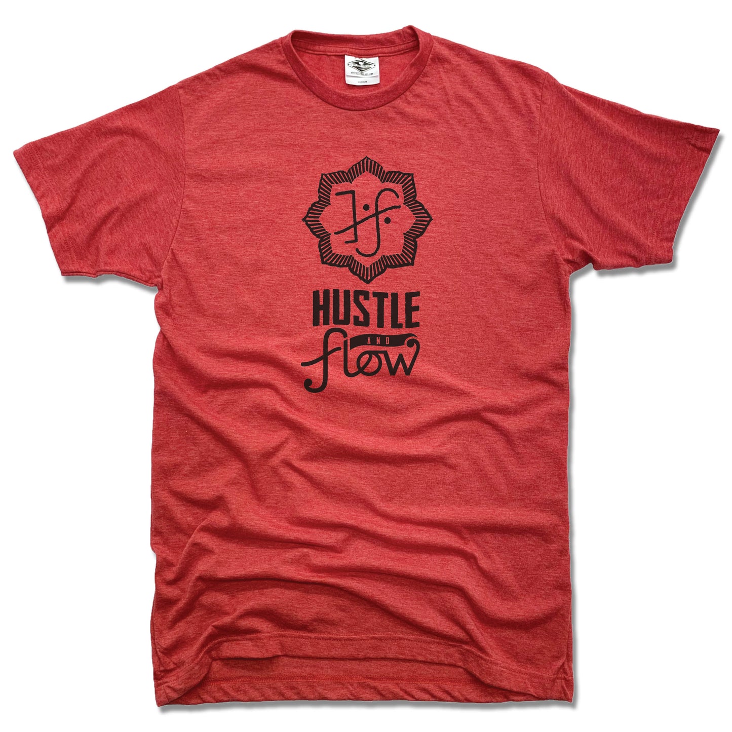 HUSTLE AND FLOW | UNISEX RED TEE | BLACK LOGO - My State Threads