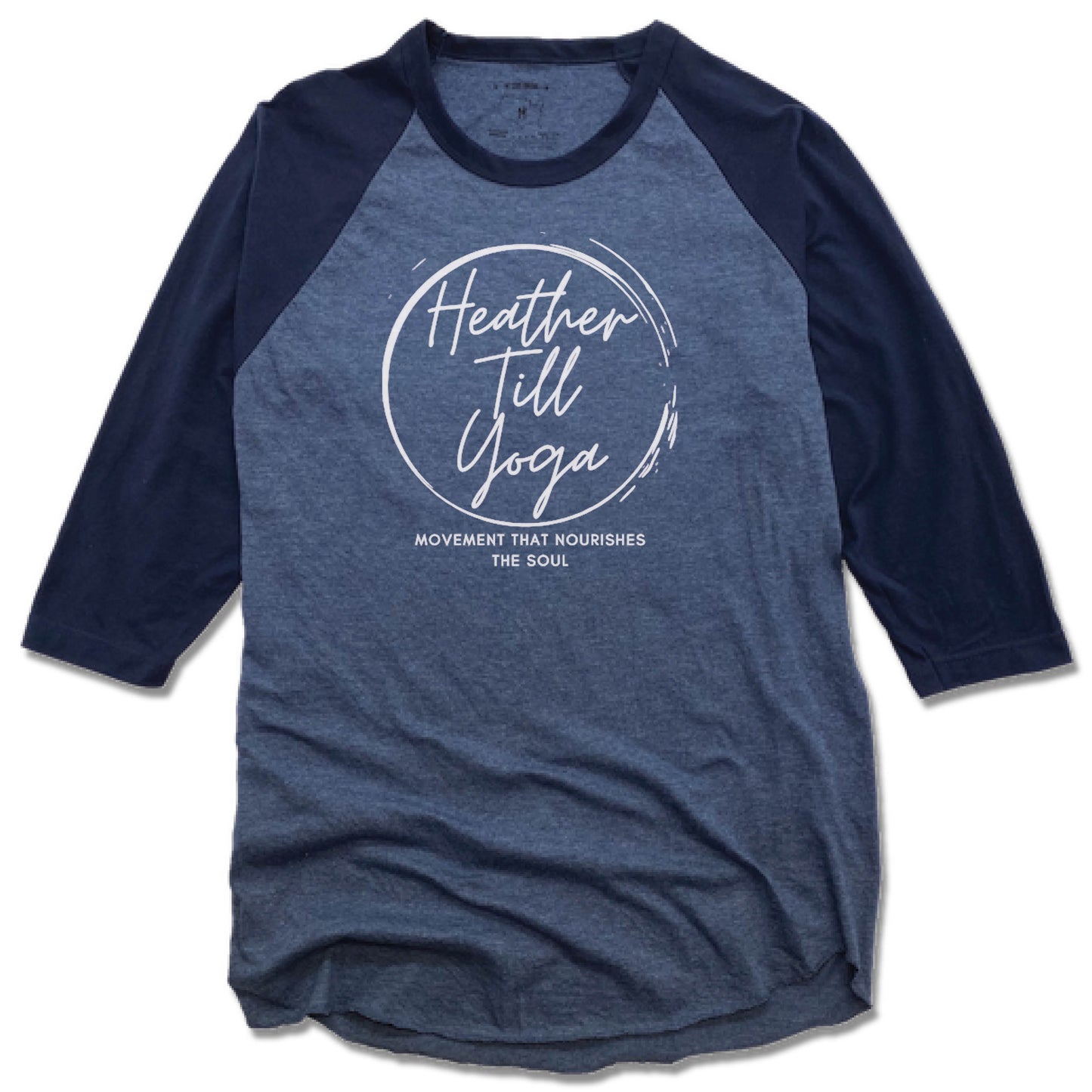 Heather Till Yoga | DENIM/NAVY 3/4 SLEEVE | White Logo