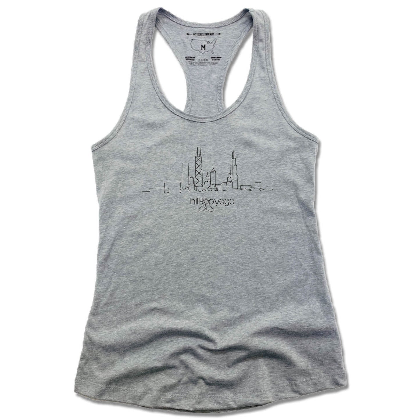 HILLTOP YOGA | LADIES GRAY TANK | BLACK LOGO