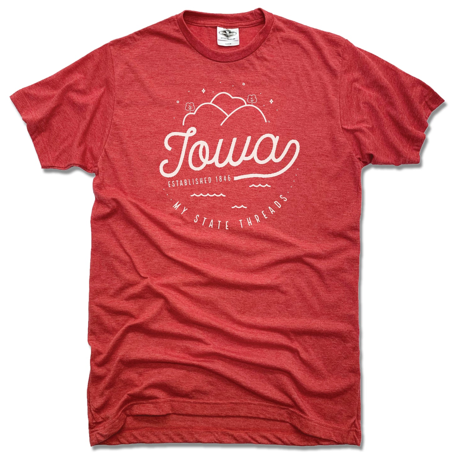 IOWA | UNISEX RED TEE | CREST