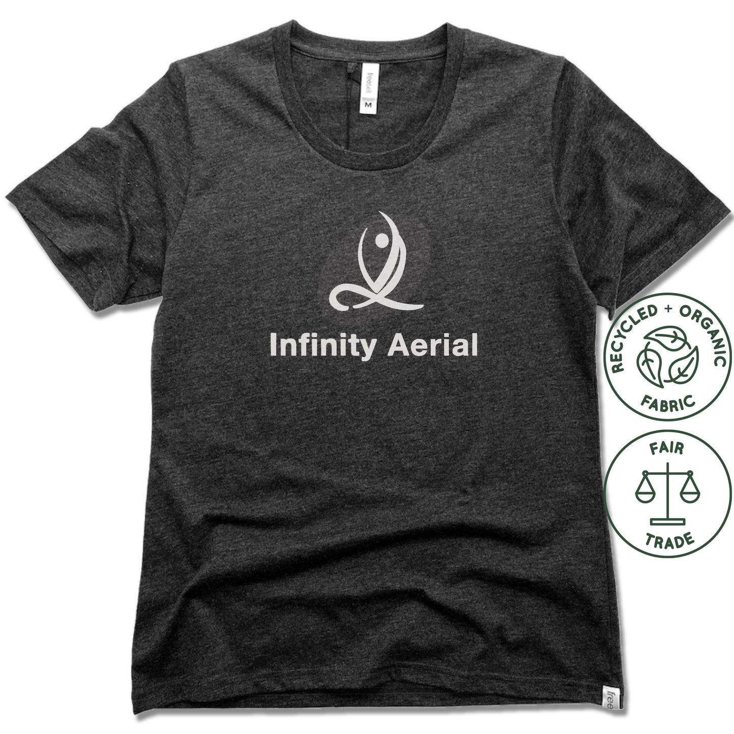 INFINITY AERIAL | FAIRTRADE FREESET BLACK LADIES TEE | LOGO - My State Threads