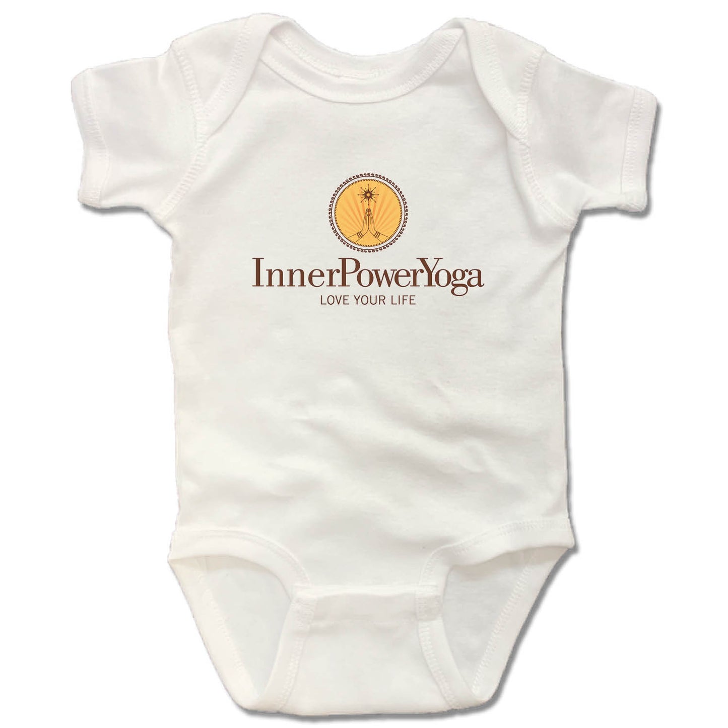 INNER POWER YOGA STUDIO | WHITE ONESIE | COLOR LOGO