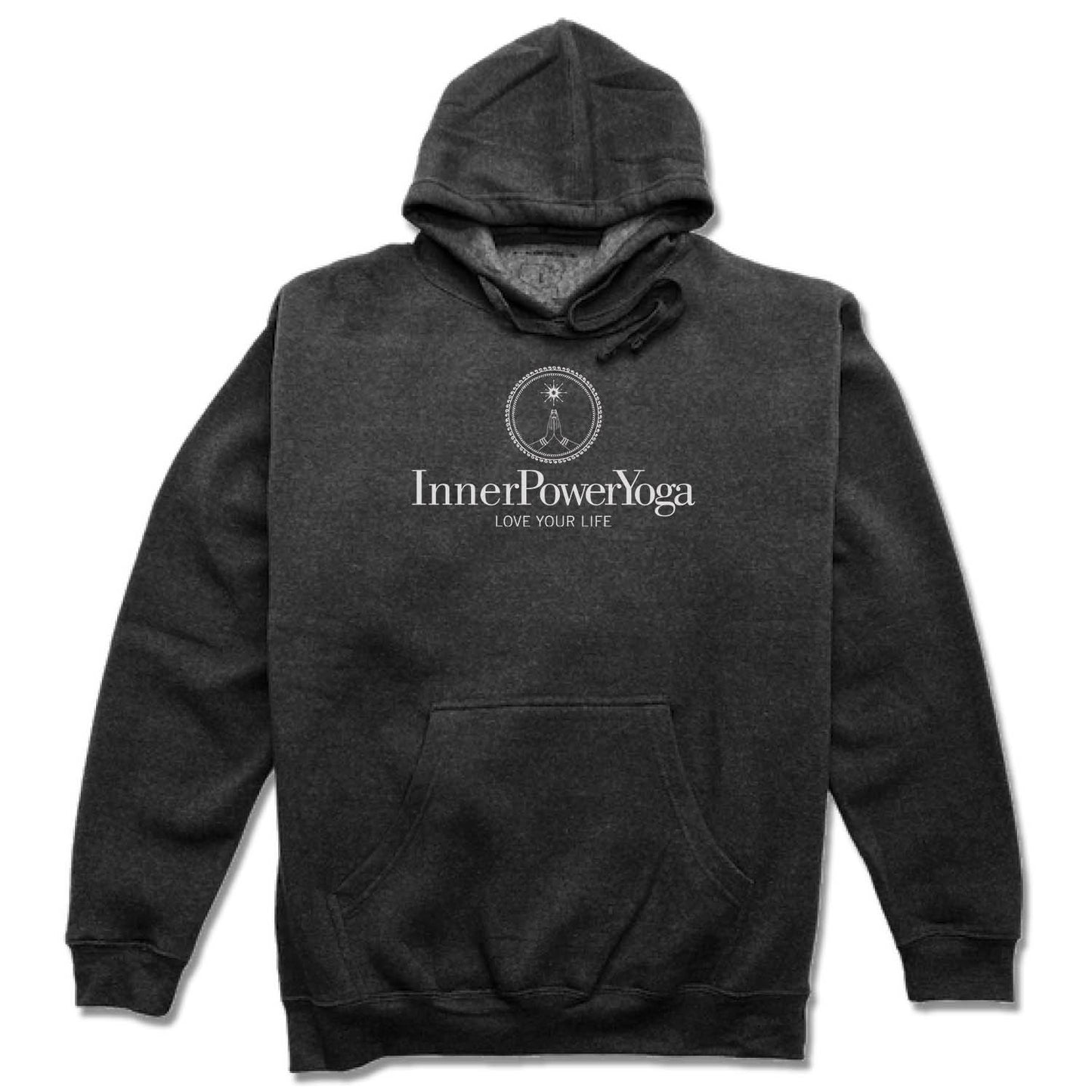 INNER POWER YOGA STUDIO | HOODIE | WHITE LOGO - My State Threads